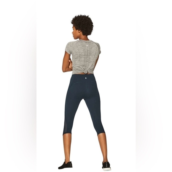 Lululemon Train Times Crop 17" Inseam Legging Nocturnal Teal Blue High Rise Sz 6 - Picture 2 of 10